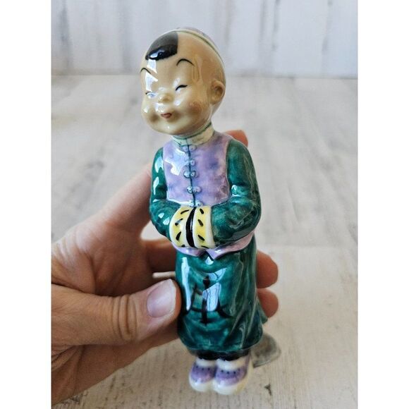 Gort wong li Green boy Chinese Monk Buddha figurine vintage priolo statue - Picture 7 of 8